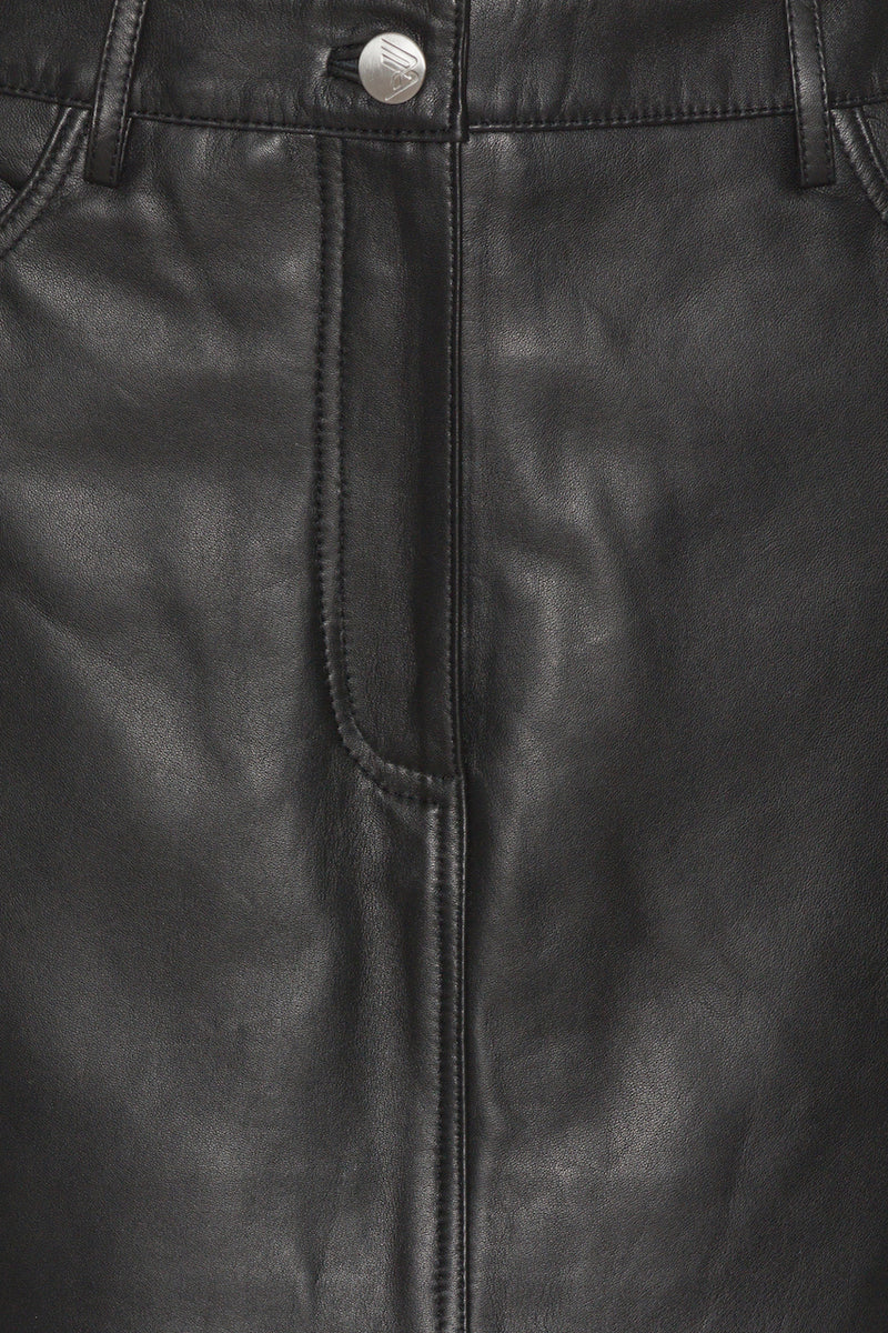 Poppy Leather Mini Skirt black