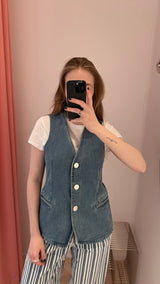 Masja Vest Denim Waistcoat berling sea