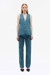 Masja Vest Denim Waistcoat berling sea