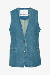 Masja Vest Denim Waistcoat berling sea