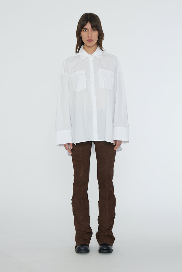 Nalia Poplin Oversized Shirt bright white