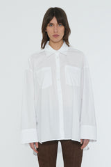 Nalia Poplin Oversized Shirt bright white