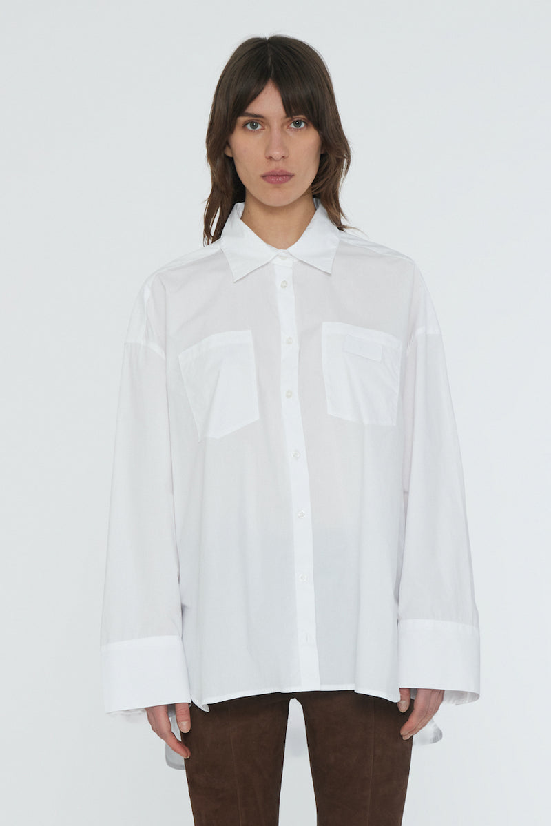 Nalia Poplin Oversized Shirt bright white