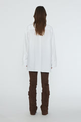Nalia Poplin Oversized Shirt bright white