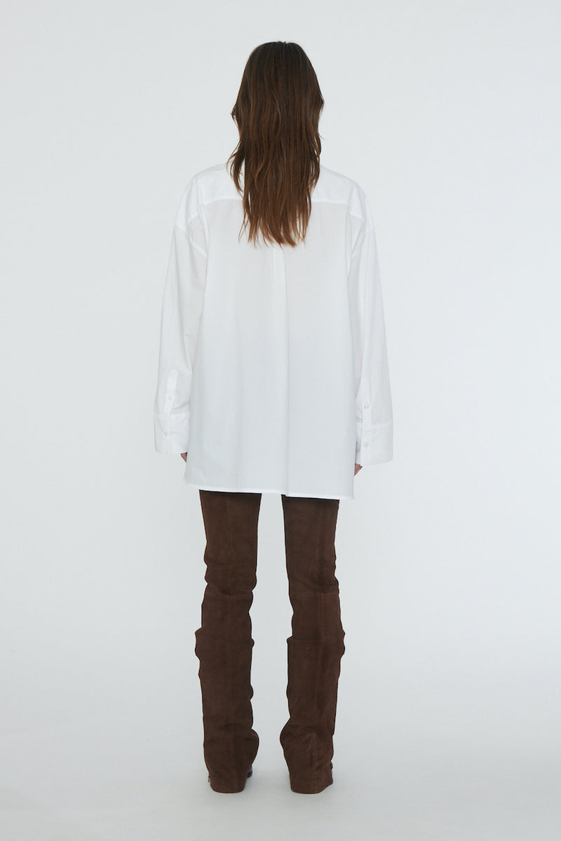 Nalia Poplin Oversized Shirt bright white
