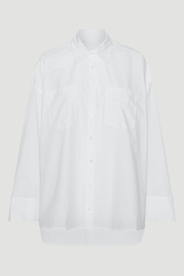 Nalia Poplin Oversized Shirt bright white