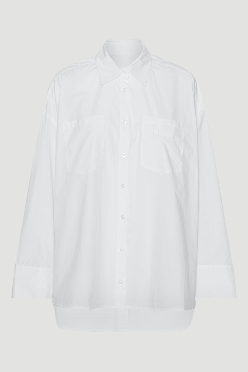 Nalia Poplin Oversized Shirt bright white