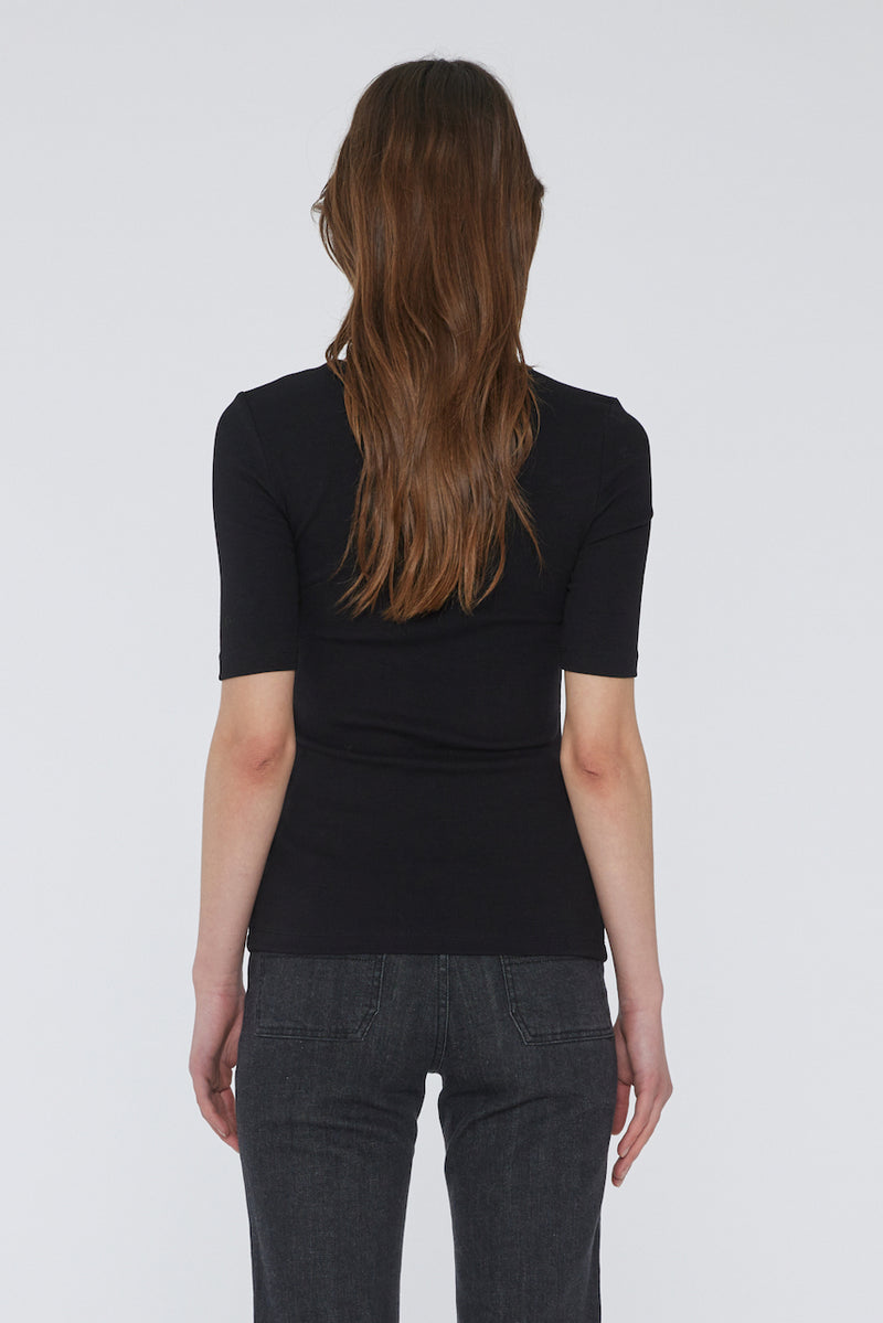 Holly Rib Cut Out T-Shirt black