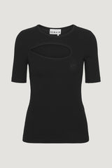 Holly Rib Cut Out T-Shirt black