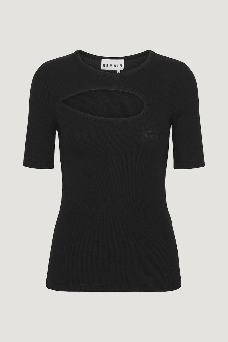 Holly Rib Cut Out T-Shirt black