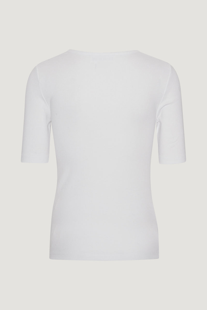 Holly Rib Cut Out T-Shirt bright white