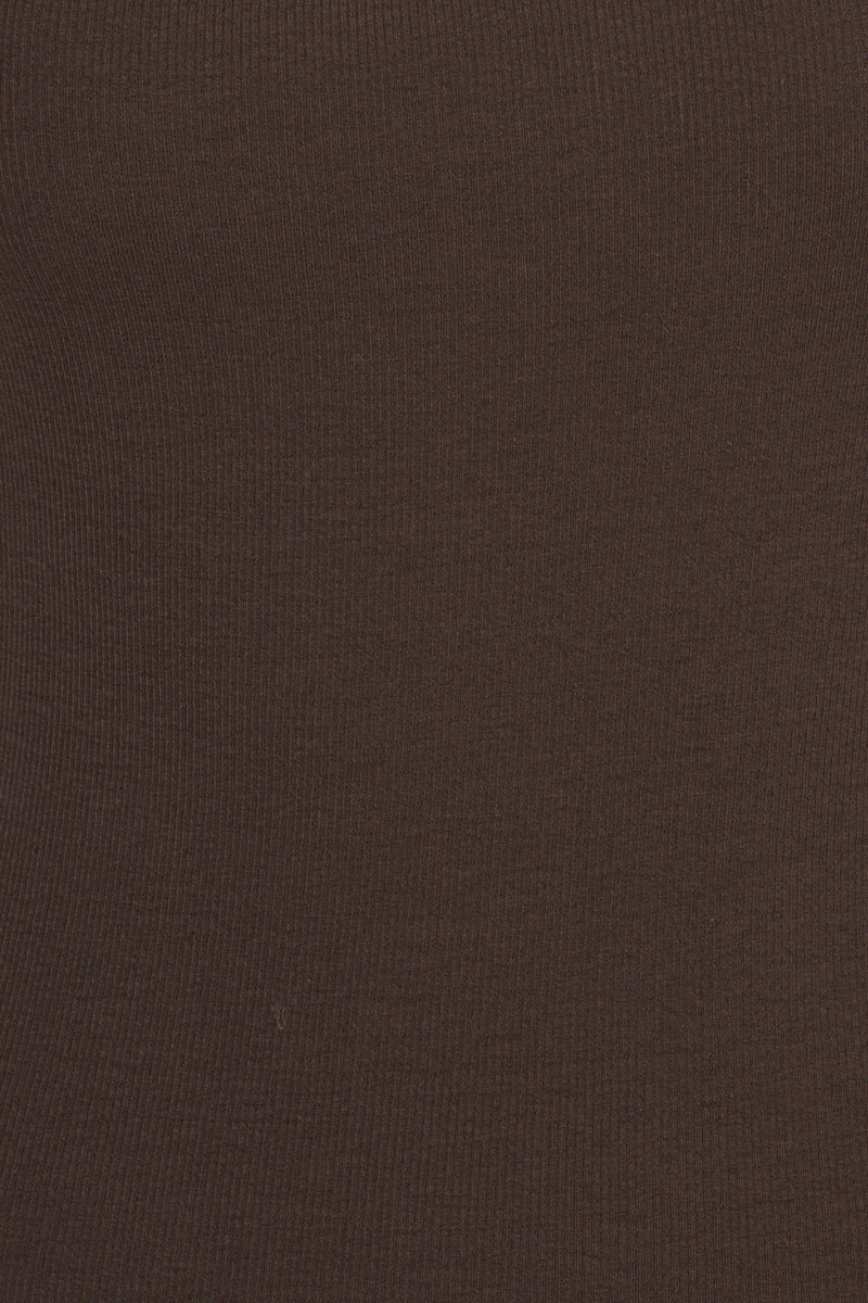 Holly Rib Cut Out T-Shirt coffee bean