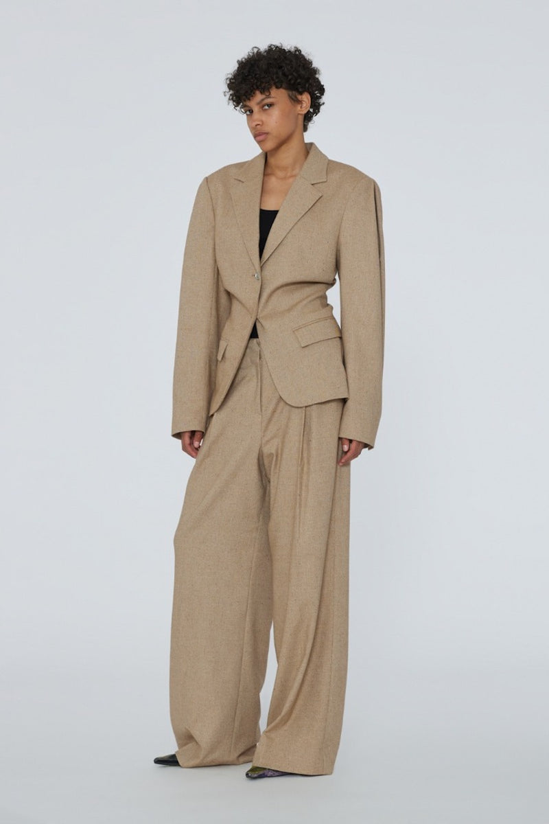 Rosamunda Wide Pant With Eyelet Belt tigers eye