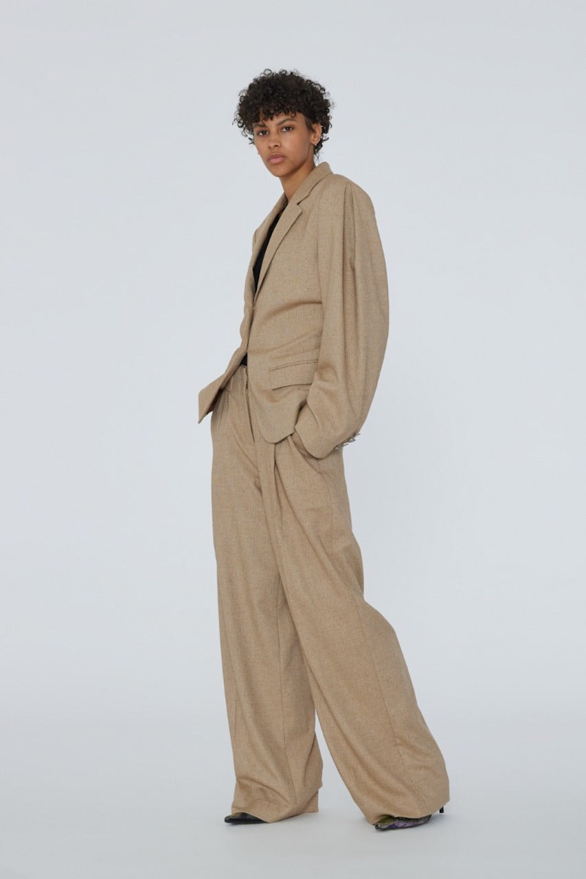 Rosamunda Wide Pant With Eyelet Belt tigers eye