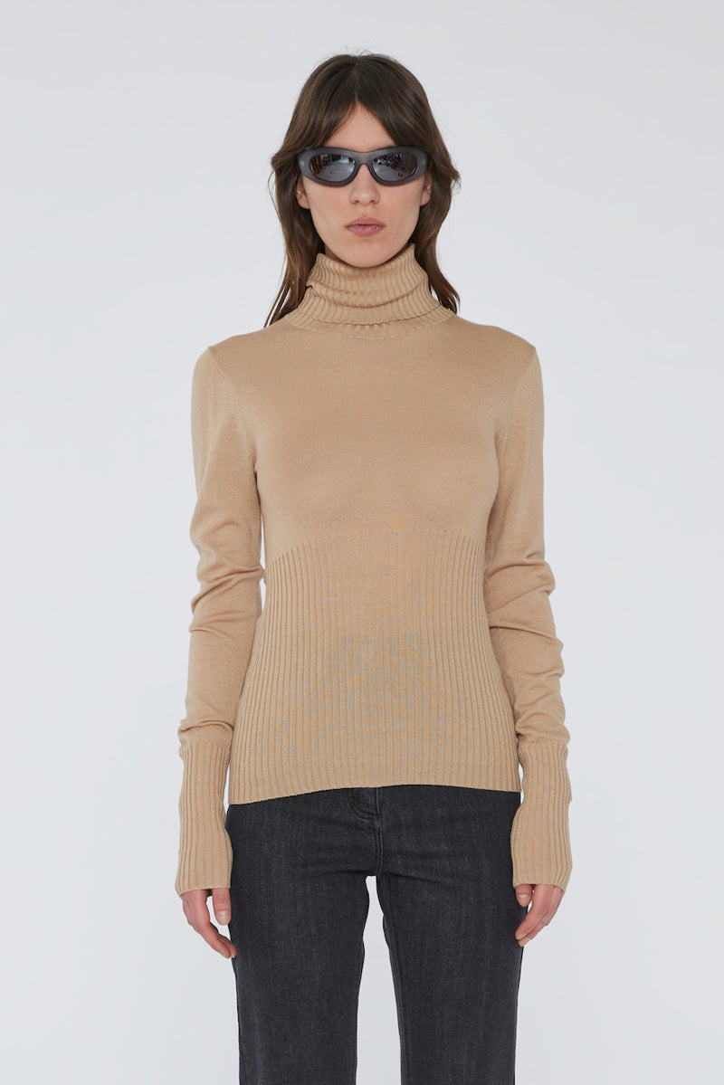 Louise Sheer Knit Sweater travertine