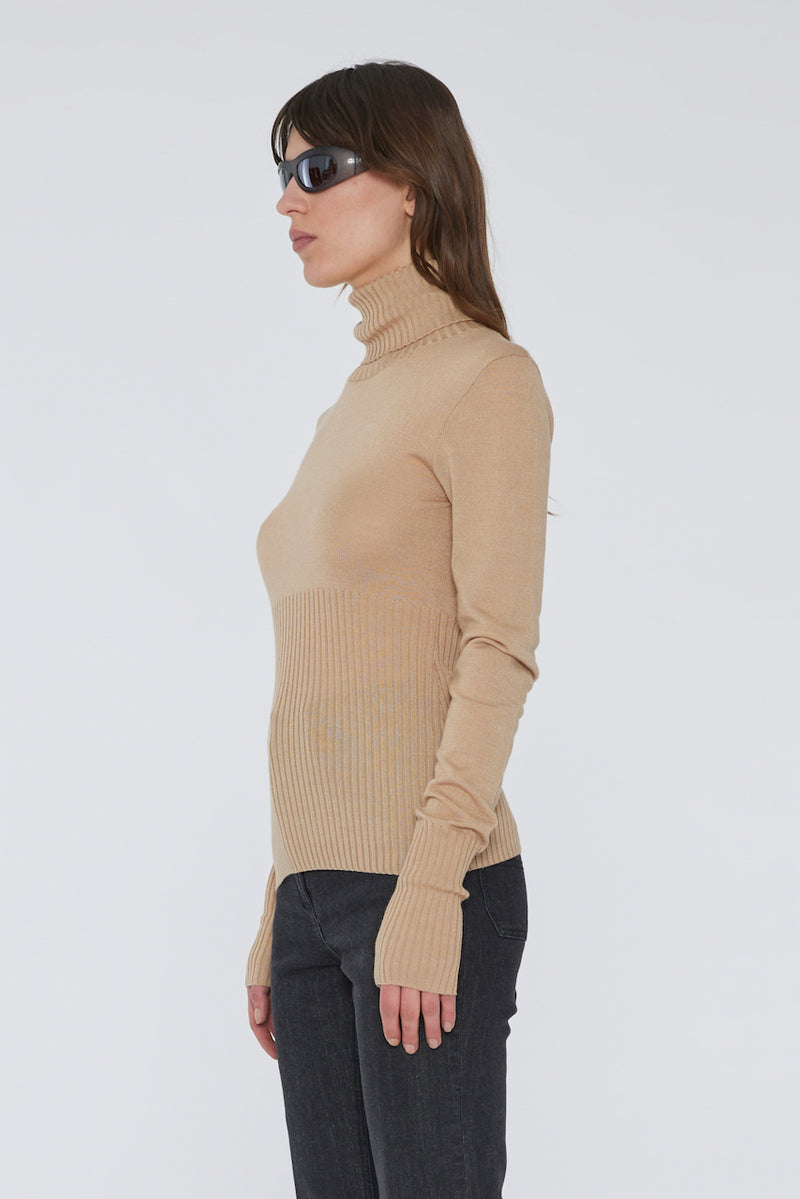 Louise Sheer Knit Sweater travertine