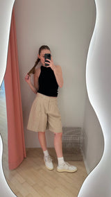 Sorna Highwaist Pleat Shorts tofu beige