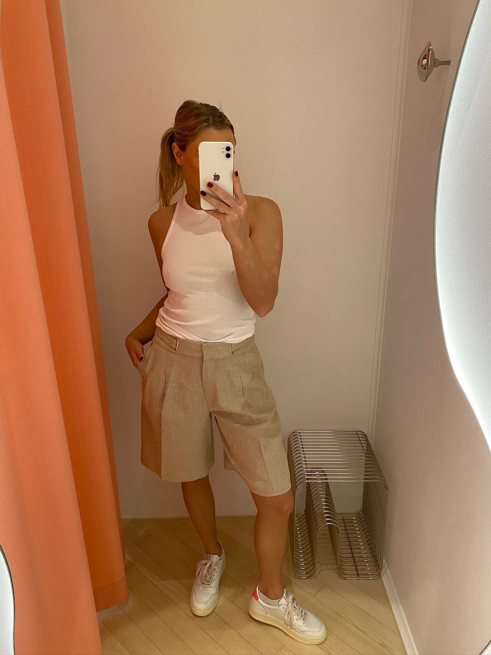 Sorna Highwaist Pleat Shorts tofu beige