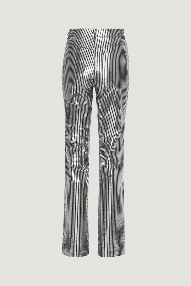 Lynn Striped Leather Pants black comb.