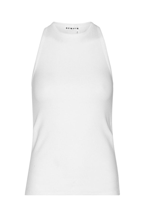 Tey Knotted Back Rib Top bright white