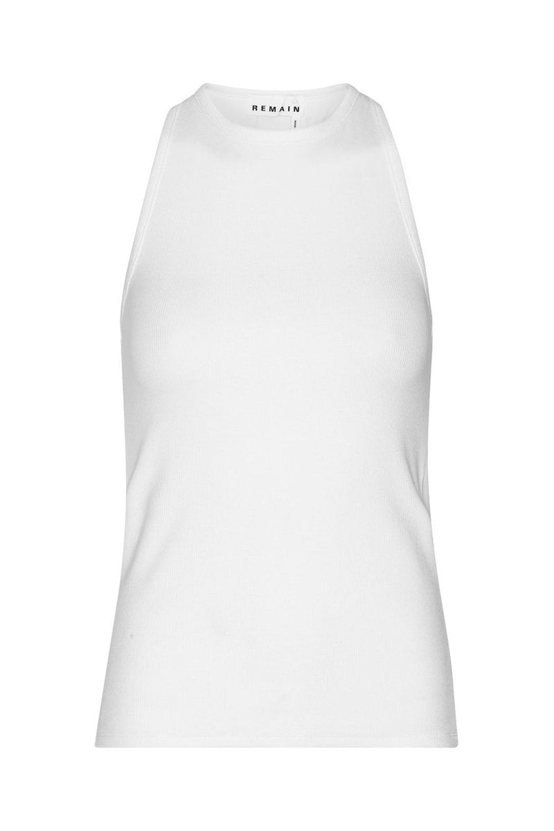 Tey Knotted Back Rib Top bright white