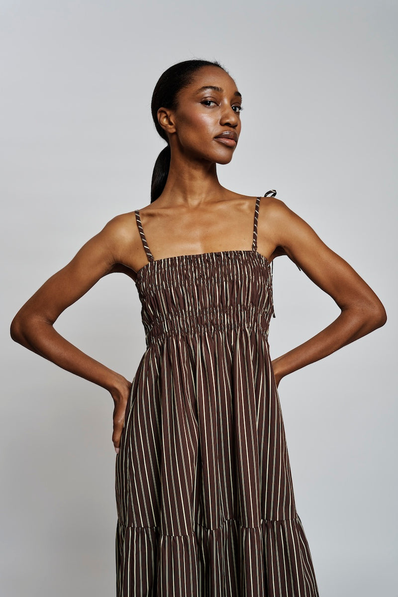 GigiRS Dress brown stripe
