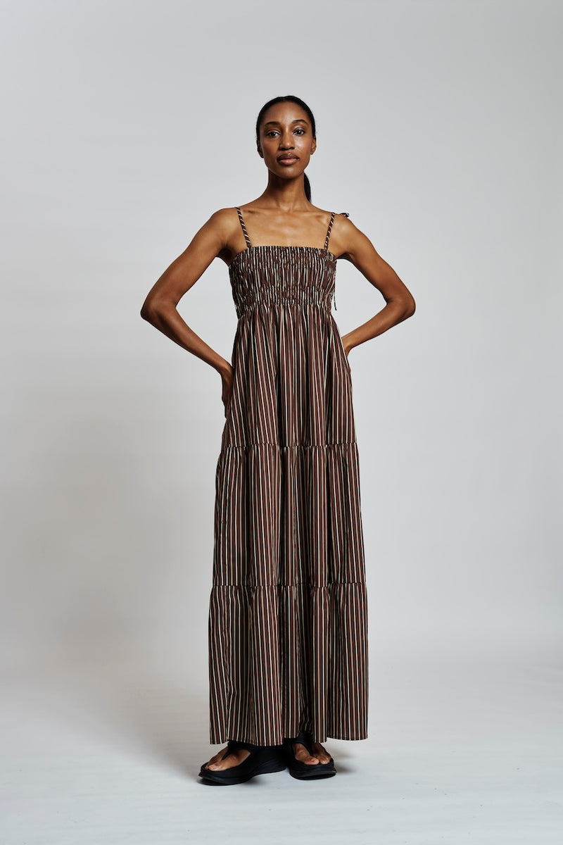 GigiRS Dress brown stripe