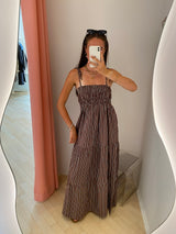 GigiRS Dress brown stripe