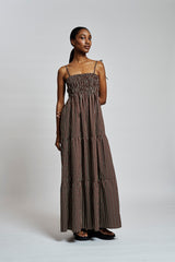 GigiRS Dress brown stripe
