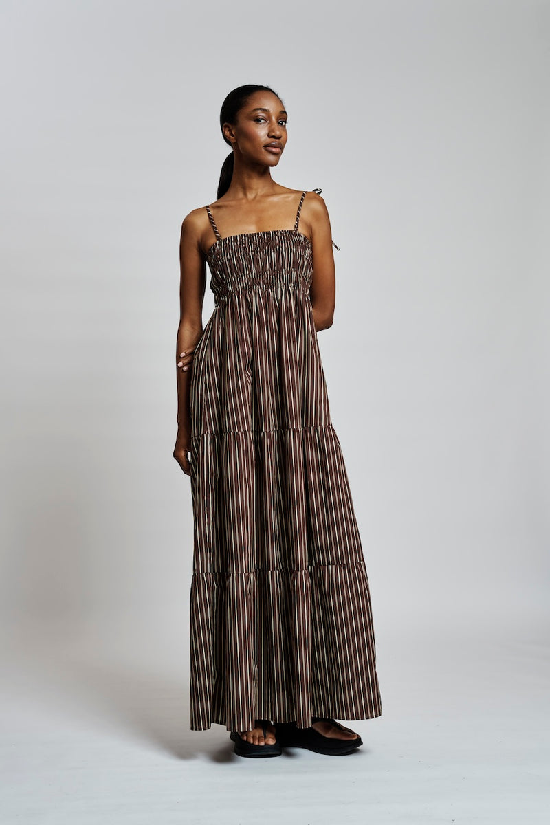 GigiRS Dress brown stripe