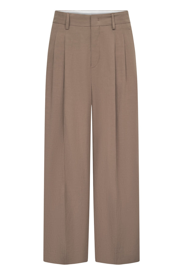 Noa Crop Pants Business Linen toffee