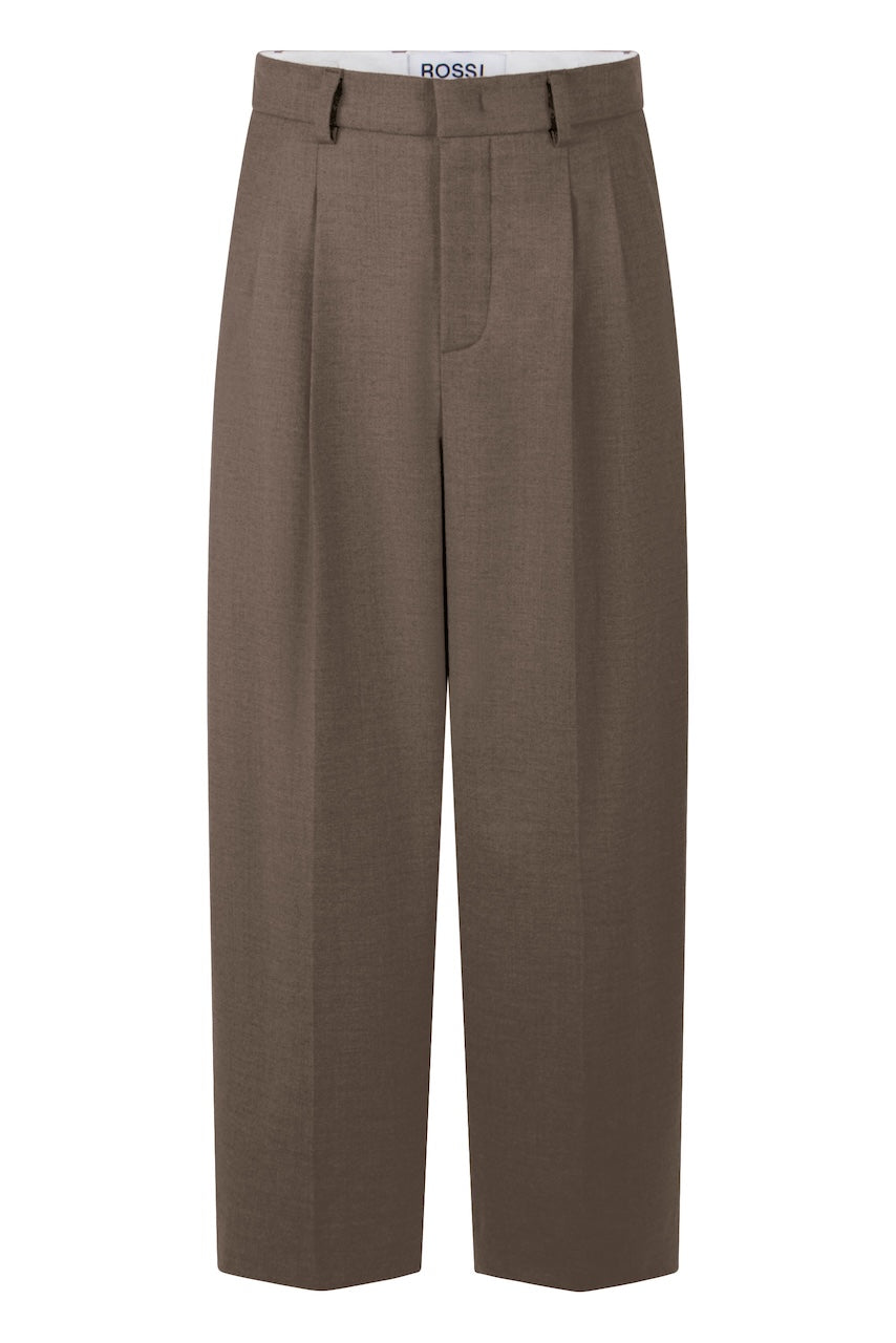 Noa Crop Pants Cashmere Touched Flannel dark sabbia