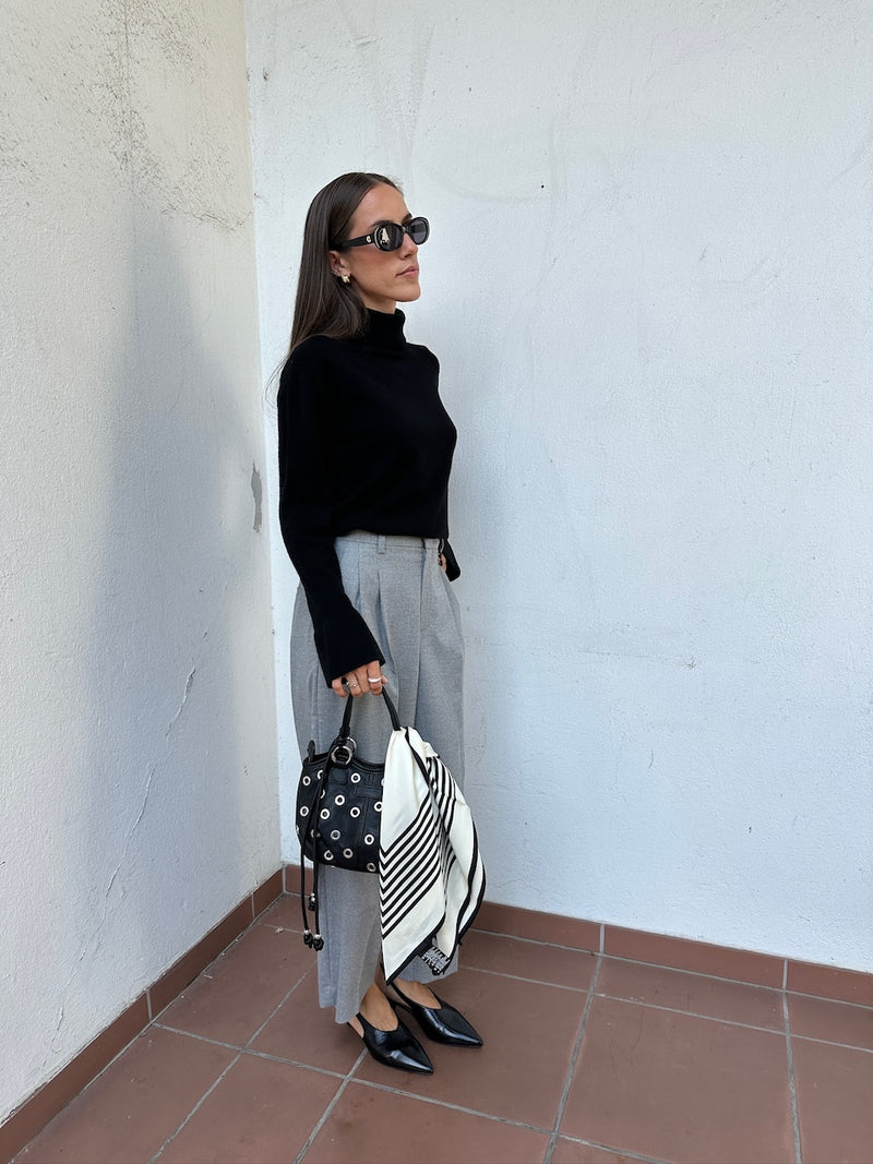 Noa Crop Pants Cashmere Touched Flannel marmorgrau