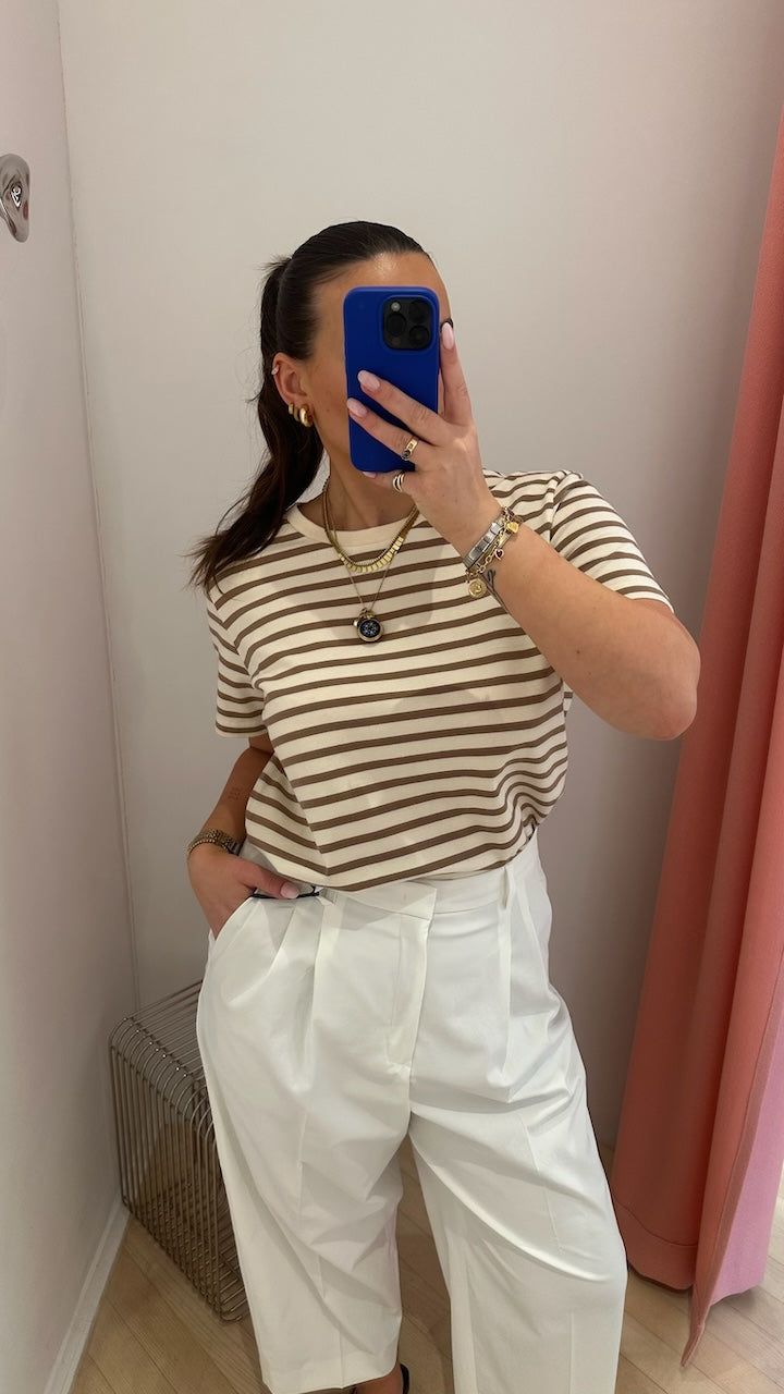 Noa Crop Pants Feather Weight Popeline natur