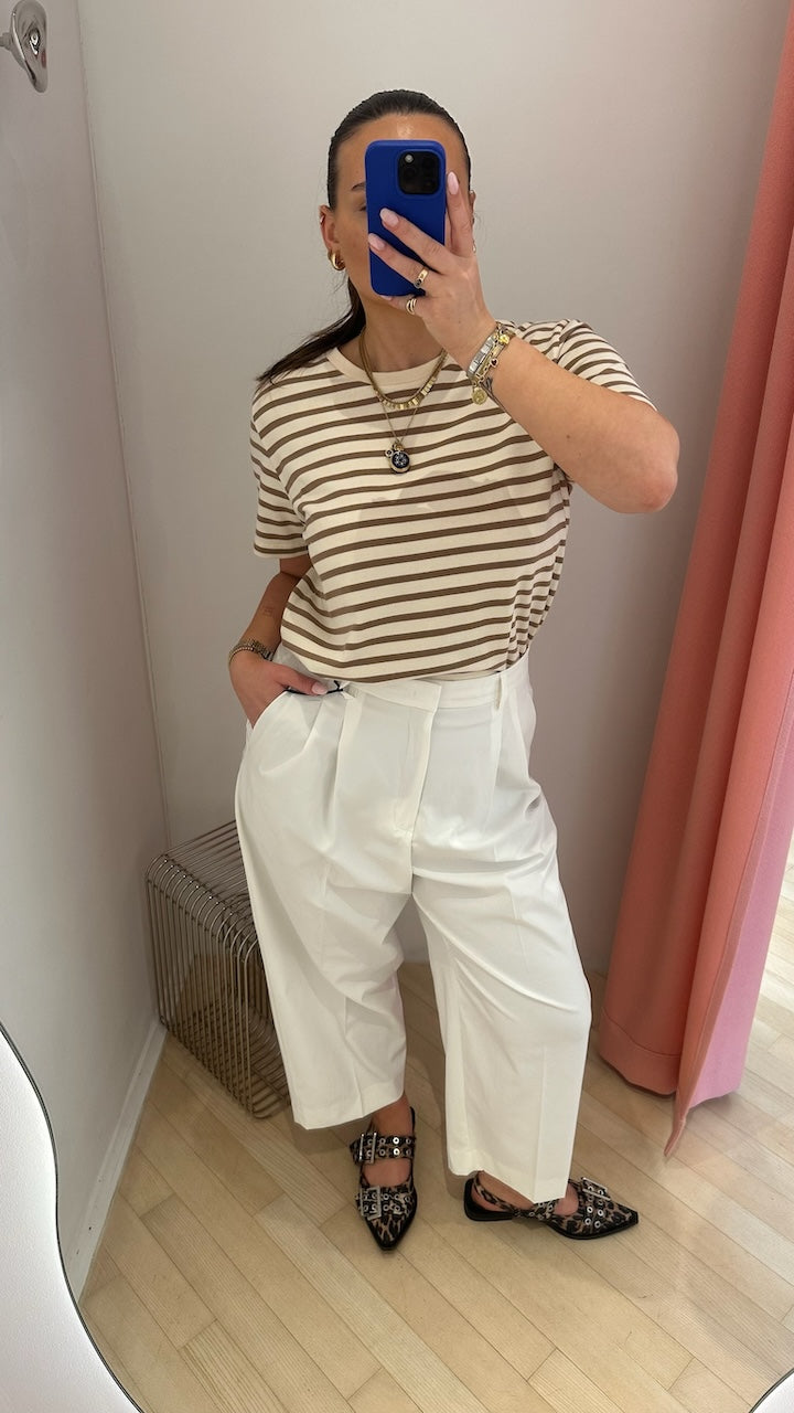 Noa Crop Pants Feather Weight Popeline natur