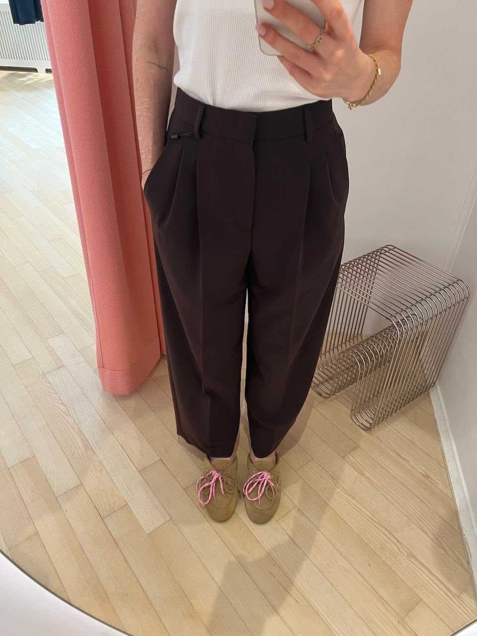 Noa Crop Pants Fluid Cade dark brown