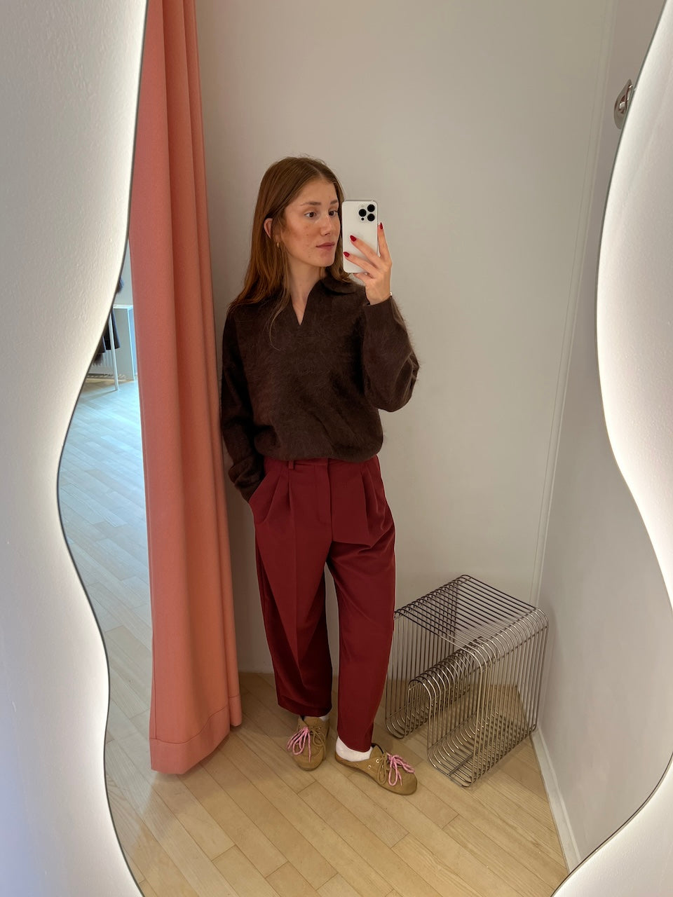 Noa Crop Pants Fluid Cade merlot