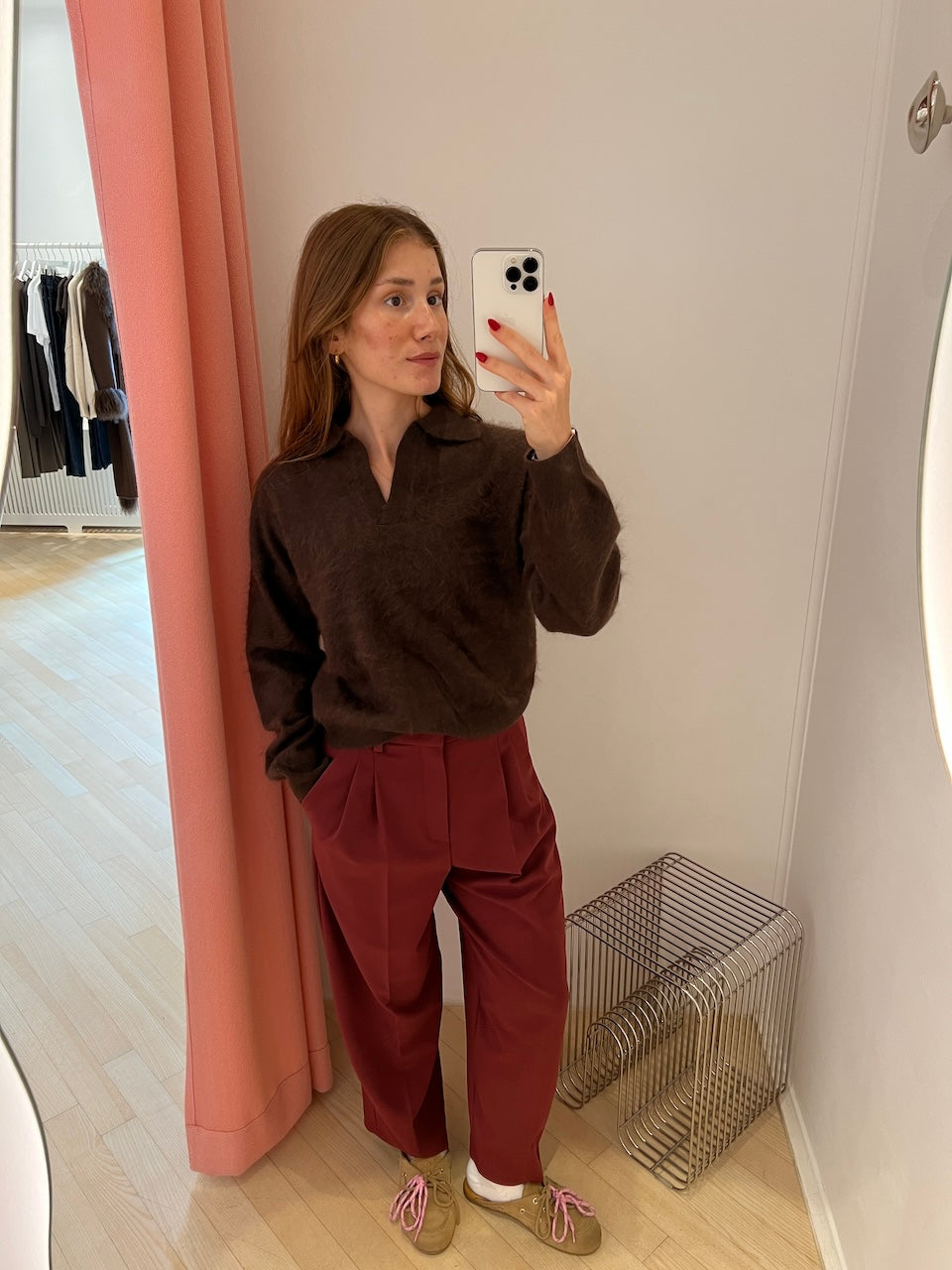 Noa Crop Pants Fluid Cade merlot
