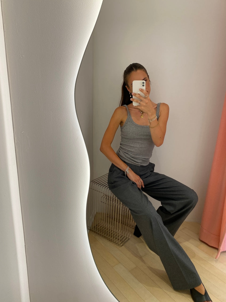 Noa Pants Cashmere Touched Flannel castlerock