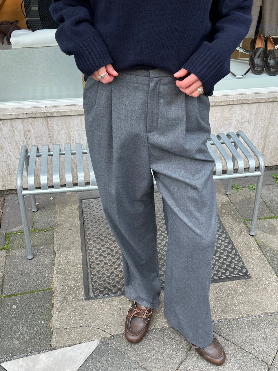 Noa Pants Cashmere Touched Flannel castlerock