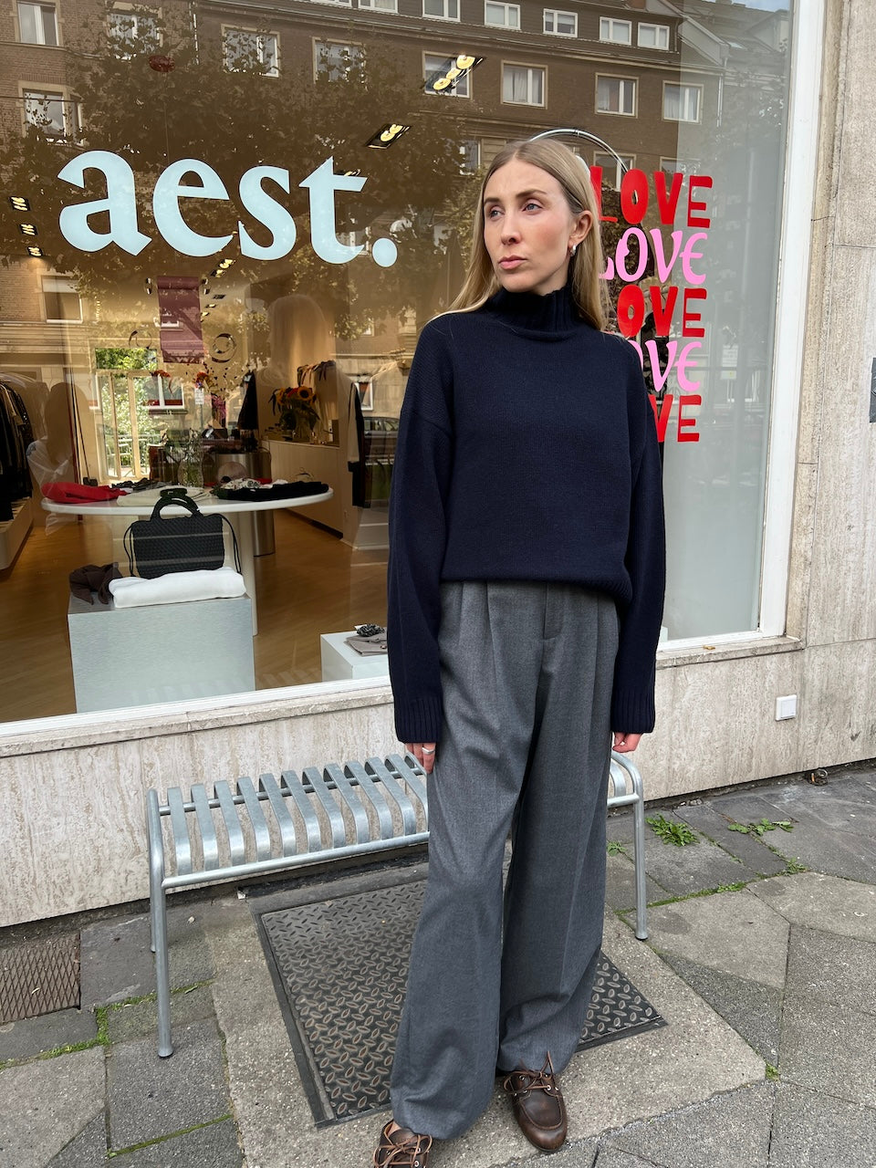 Noa Pants Cashmere Touched Flannel castlerock