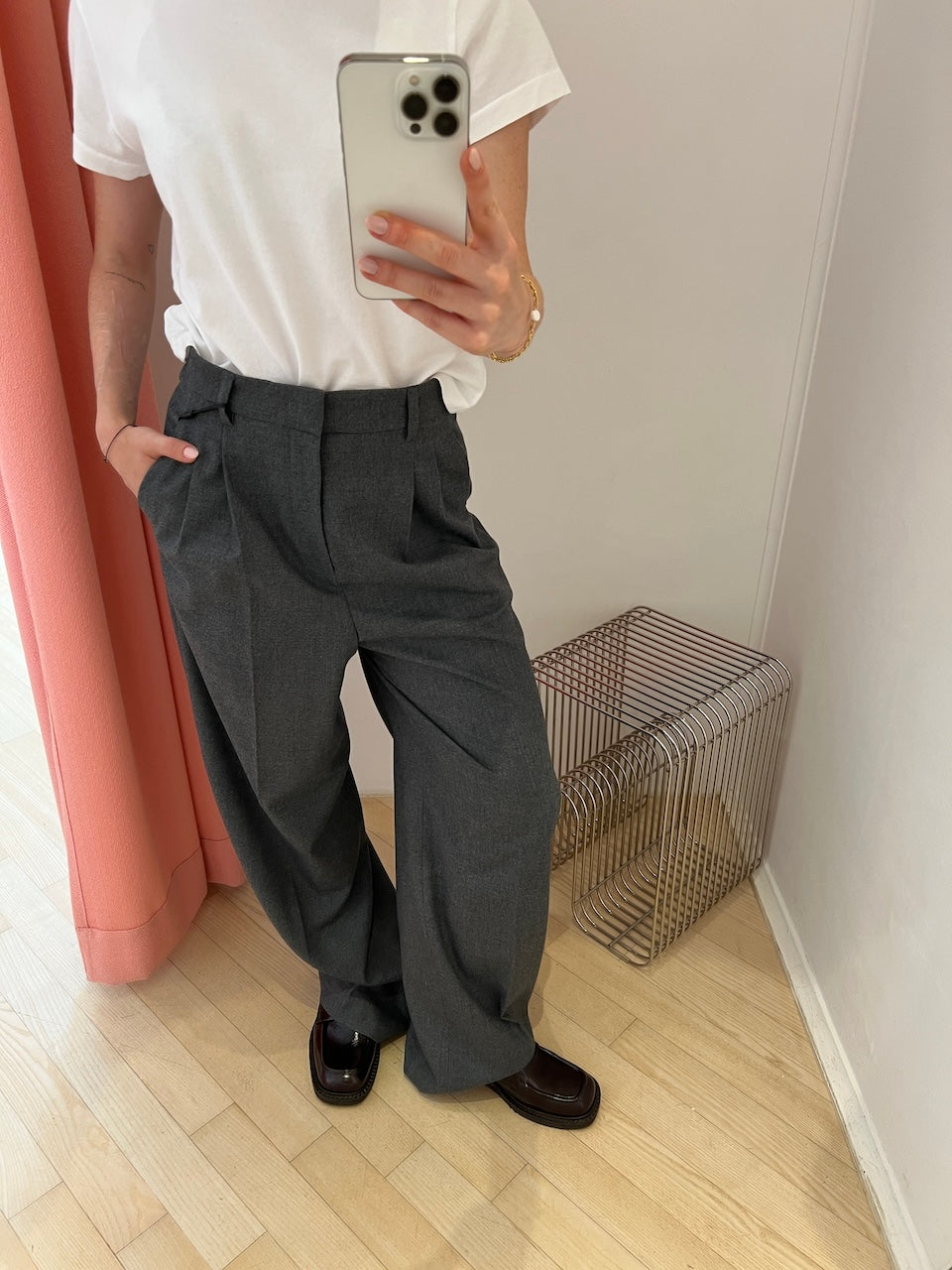 Noa Pants Cashmere Touched Flannel castlerock