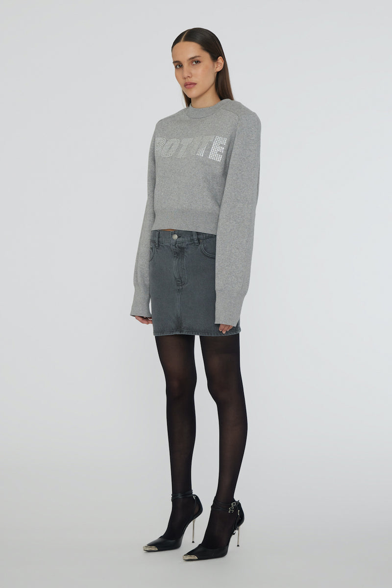 Firm Knit Cropped Jumper lunar rock