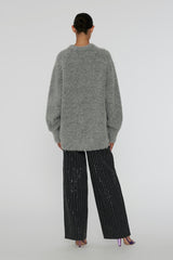 Brandy Knit Oversize Logo Jumper grey melange