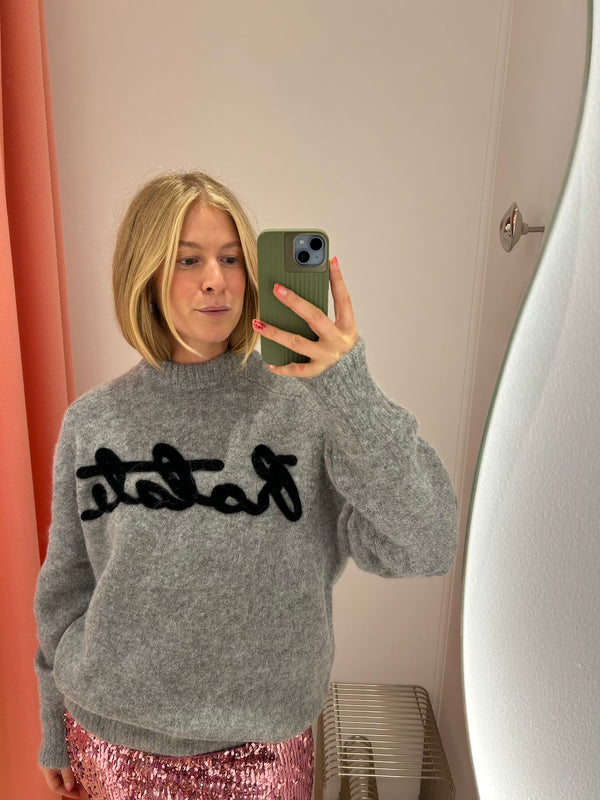 Brandy Knit Oversize Logo Jumper grey melange