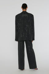 Nessie Sequin Twill Blazer black