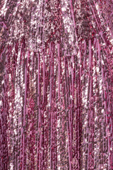 Noon Sequins Puff Sleeve Dress fuchsia pink