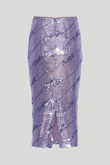 Sequins Midi Skirt violet tulip comb.