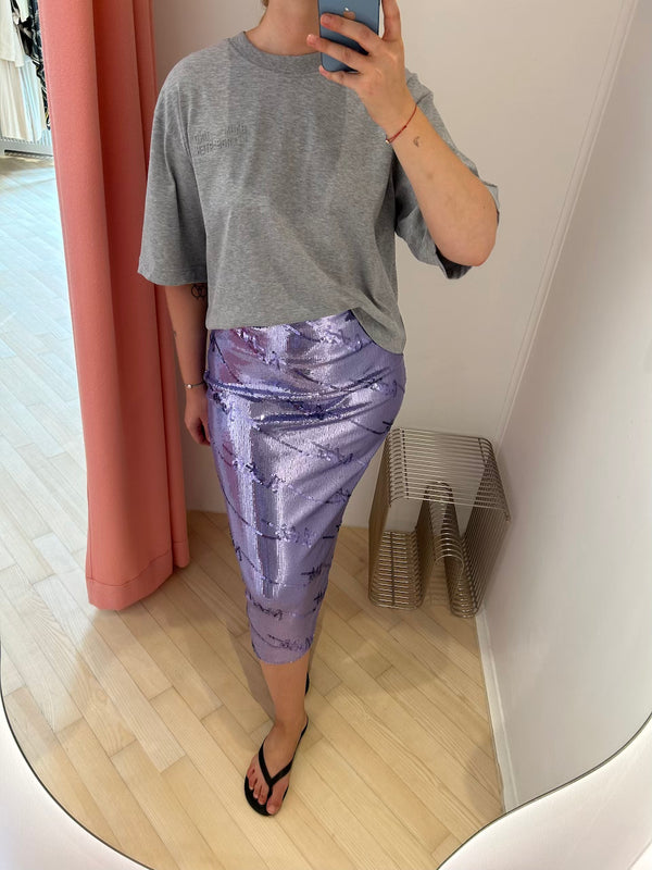 Sequins Midi Skirt violet tulip comb.