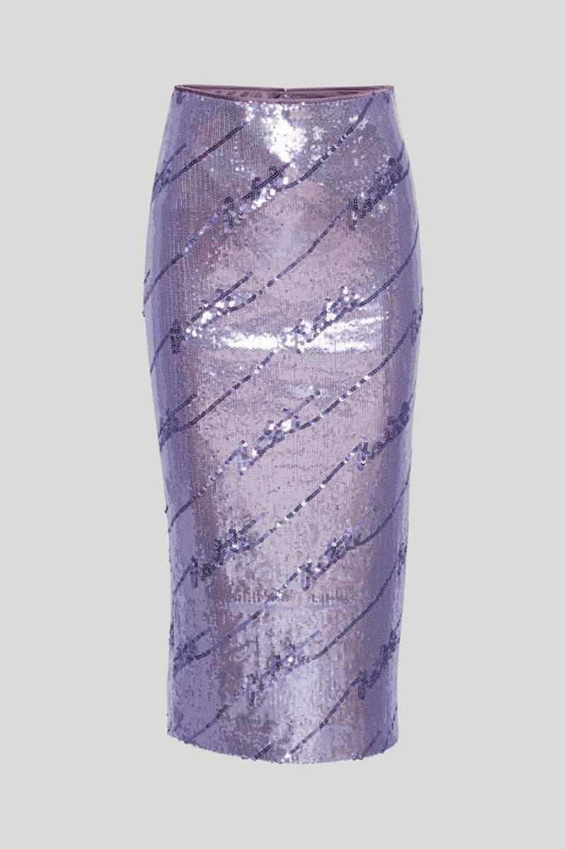 Sequins Midi Skirt violet tulip comb.